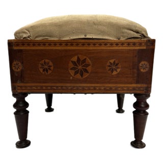 Antique Pinwheel Inlaid Footstool For Sale