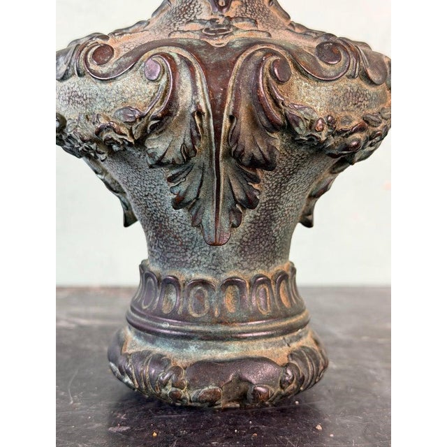 Green 19th Century Cast Iron Finial With Baroque Revival Ornamentation For Sale - Image 8 of 9