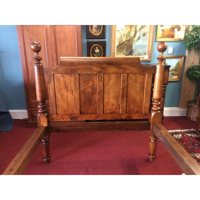Antique Cannonball Bed, Tiger Maple Wood Chairish