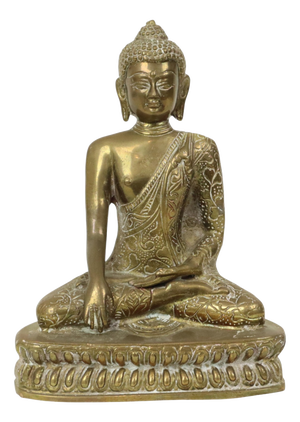 Unknown, Seated Buddha Statue Sculpture, Brass
