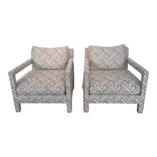1980s Vintage Milo Baughman Parsons Armchairs- a Pair For Sale
