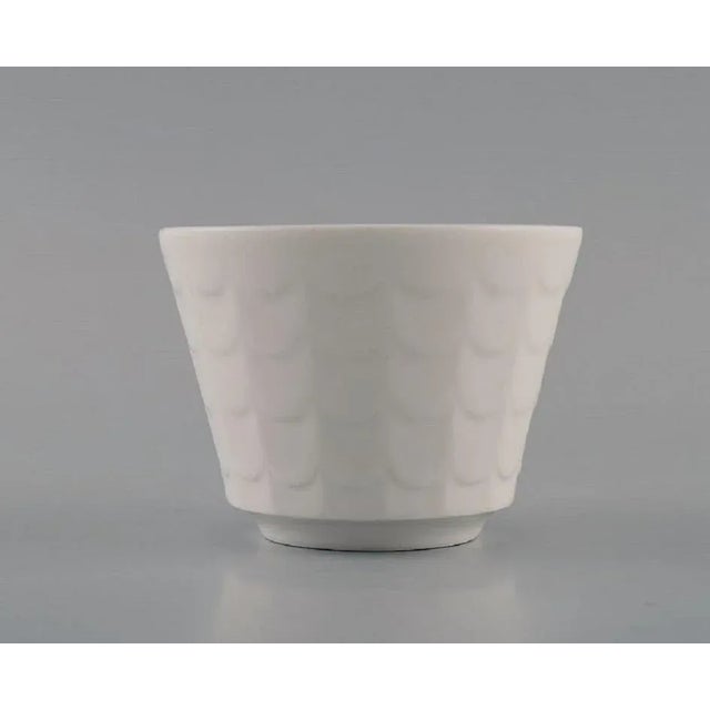 Cups in White Glazed Porcelain by Wilhelm Kåge for Gustavsberg, Set of 8 For Sale - Image 3 of 6