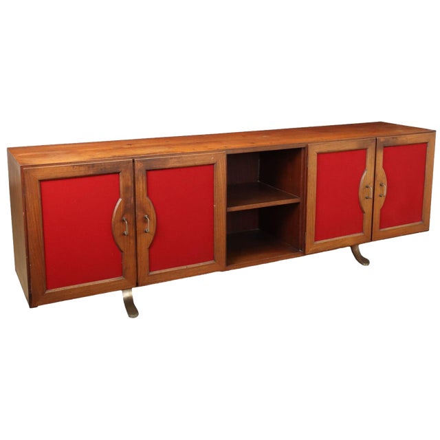 Vintage Red Sideboard, 1960s For Sale