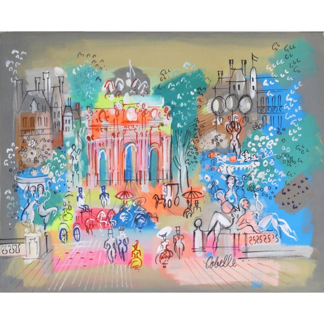 Mid-Century Modern Charles Cobelle, Paris, France 10, Acrylic on Canvas, Signed For Sale - Image 3 of 3
