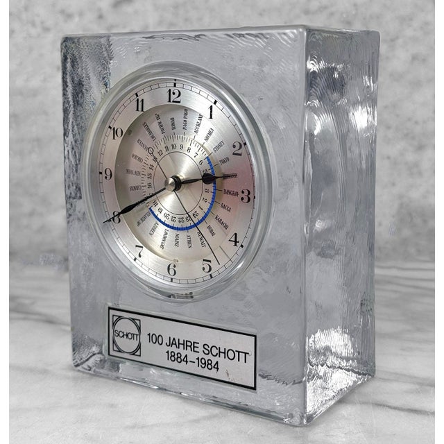 Vintage German Traditional Ice Block World Clock by Schott For Sale - Image 4 of 7