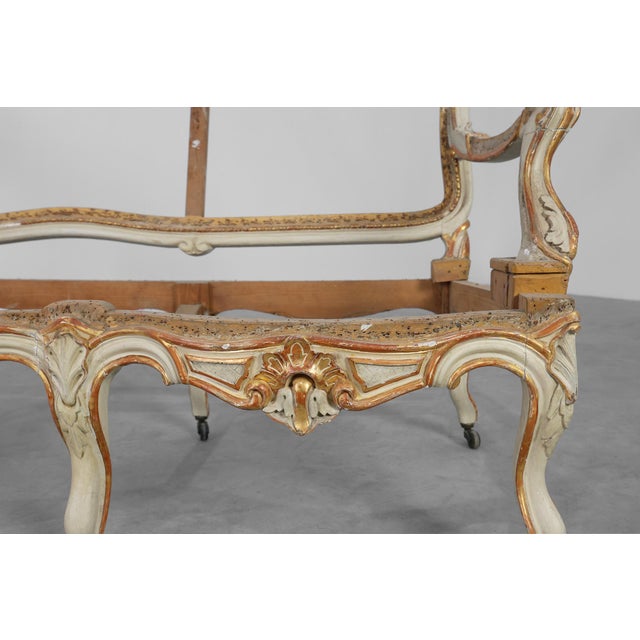 Antique French Louis XV Sofa in Carved Wood, 1800s For Sale - Image 12 of 17