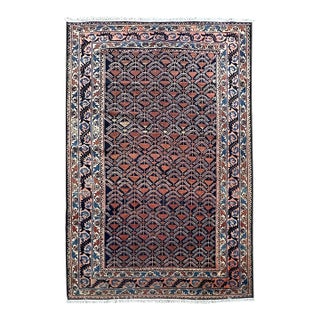 Antique Persian Geometric Wool Rug 4’9” X 6’8” For Sale