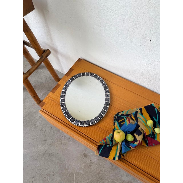 Oval Ceramic Mosaic Mirror, 1950s For Sale - Image 16 of 18