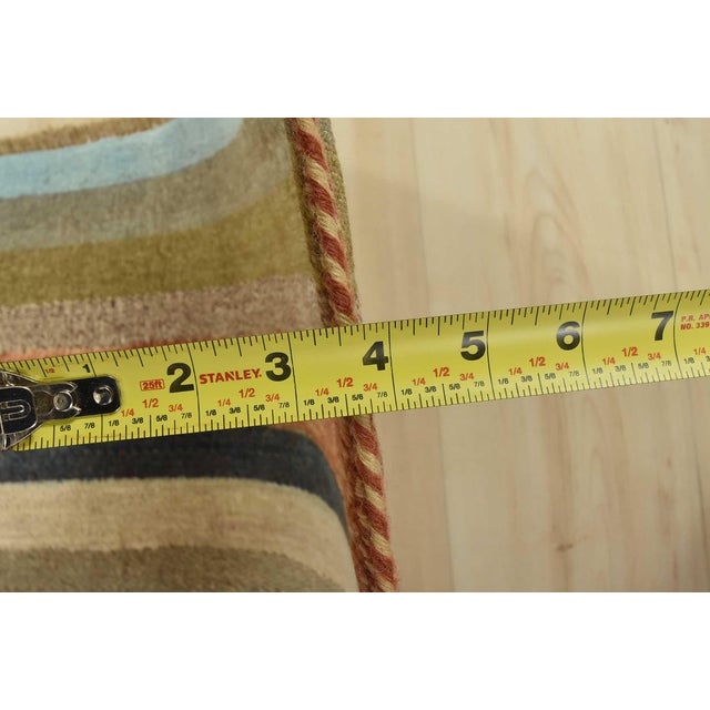 Gabbeh Rug 5'7'' X 8'2'' Multicolor Wool Striped Hand-Knotted Carpet For Sale - Image 11 of 12