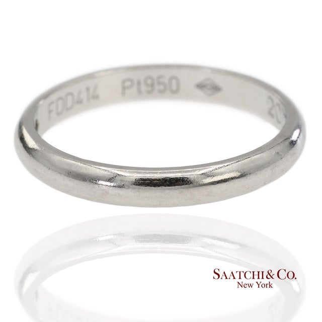 Cartier Cartier Platinum 950 Natural Diamond Wedding/Engagement Band Ring, Size 5 For Sale - Image 4 of 11