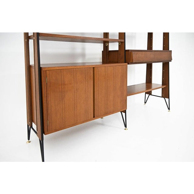 Brown Italian Wall Unit, 1950s For Sale - Image 8 of 16