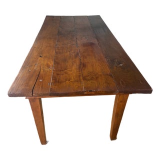 19th Century American Primitive Farmhouse Harvest Dining Table For Sale