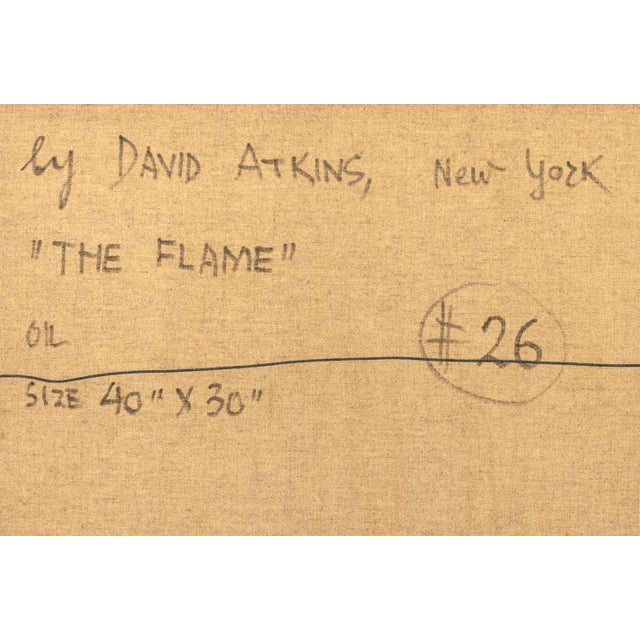 David Atkins "The Flame" Oil on Canvas For Sale - Image 10 of 10