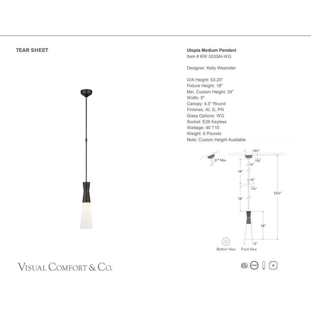 Visual Comfort Kelly Wearstler Utopia Medium Pendant Aged Iron For Sale - Image 15 of 15