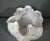 Kavana Décor Sculptural White & Gray Porcelain Vase With Gold Ruffled Rim For Sale - Image 11 of 14