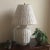 Shabby Chic Vintage White Wicker Table Lamp & Original Shade For Sale - Image 3 of 13