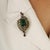 Green Handcrafted Peacock Motif Brooch Pendant With Multi Gems and Diamonds For Sale - Image 8 of 14