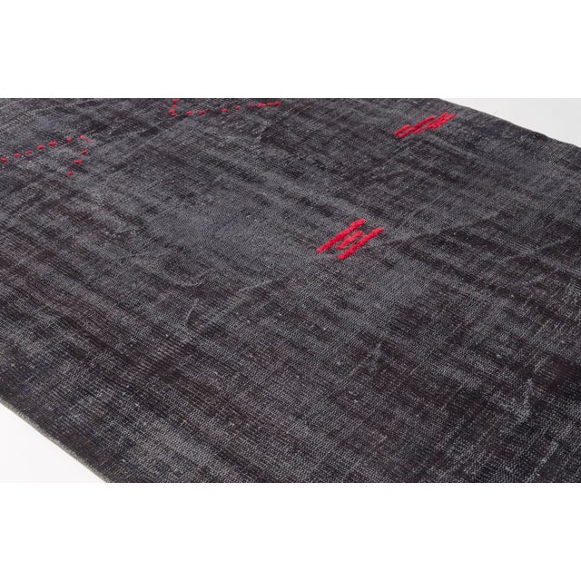 Bohemian Grey and Red Vintage Rug For Sale - Image 9 of 10