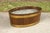 English 1870s Oval Oak Planter or Wine Cooler with Brass Braces and Liner For Sale - Image 11 of 12