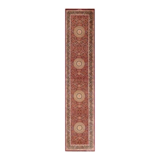 Nazmiyal Collection Floral Vintage Persian Silk Qum Runner Rug For Sale