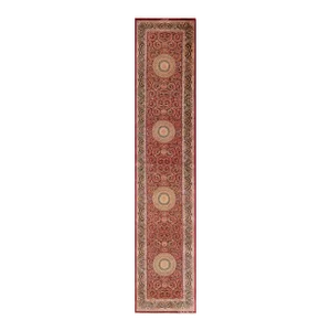 Nazmiyal Collection Floral Vintage Persian Silk Qum Runner Rug