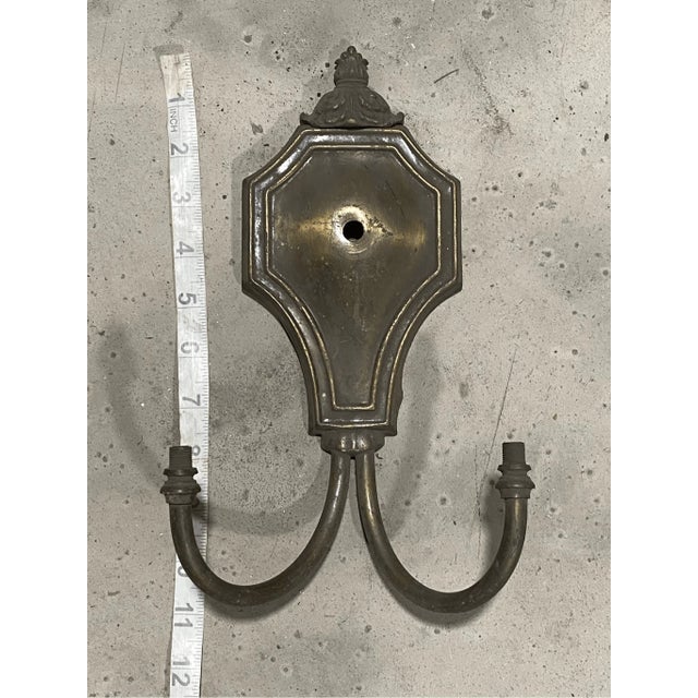 Neoclassical Antique Neoclassical Sconce Plate Base Part Double Arm For Sale - Image 3 of 5