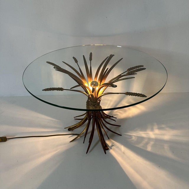Illuminated Wheat Sheaf Side Table, 1970s For Sale - Image 3 of 15