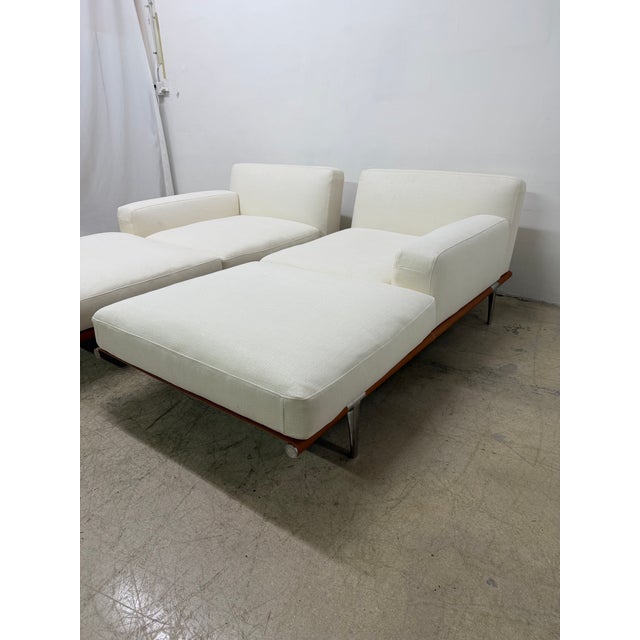 Poltrona Frau Let It Be Modular Fabric and Leather Daybeds for Poltrona Frau - A Pair For Sale - Image 4 of 18