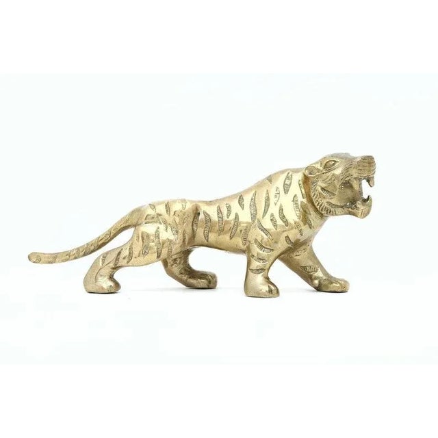 Vintage Brass Tiger Figurine For Sale - Image 11 of 11