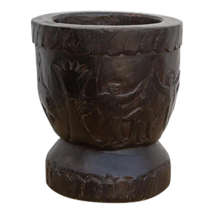 Antique Figural Wood Carved Vessel