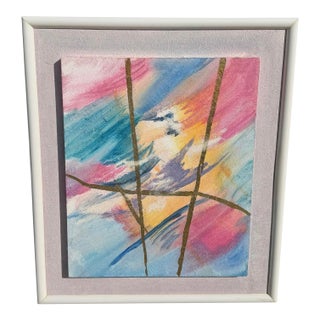 Vintage Postmodern Abstract Mixed Media Artwork “Gold on Gold” For Sale