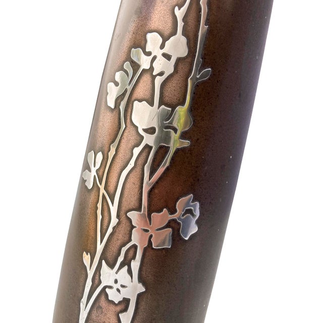 Metal Early 20th Century Bronze & Sterling Silver Flower Vase For Sale - Image 7 of 8