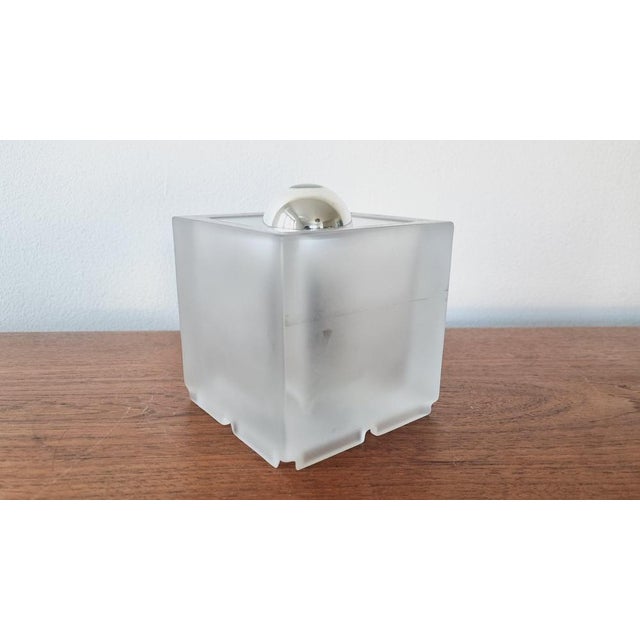 1970s Mid-Century Table Lamp Ice Glass Cube from Peill & Putzler, Germany, 1970s For Sale - Image 5 of 16