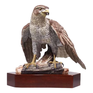 Kaiser Porcelain Goshawk Sculpture on Wood Base