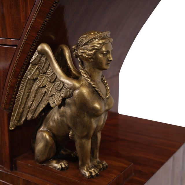 Amsterdam Lyre Secretary in Mahogany on Oak, 1870s For Sale - Image 10 of 14