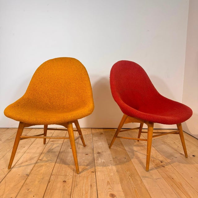 Wood Vintage Upholstered Side Chairs, Set of 2 For Sale - Image 7 of 7