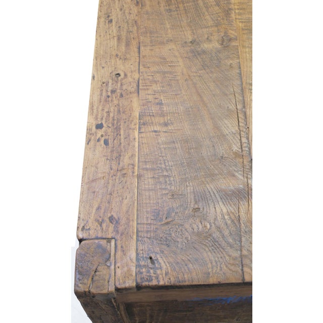 Aged Poplar 3 Door Cabinet For Sale - Image 9 of 10