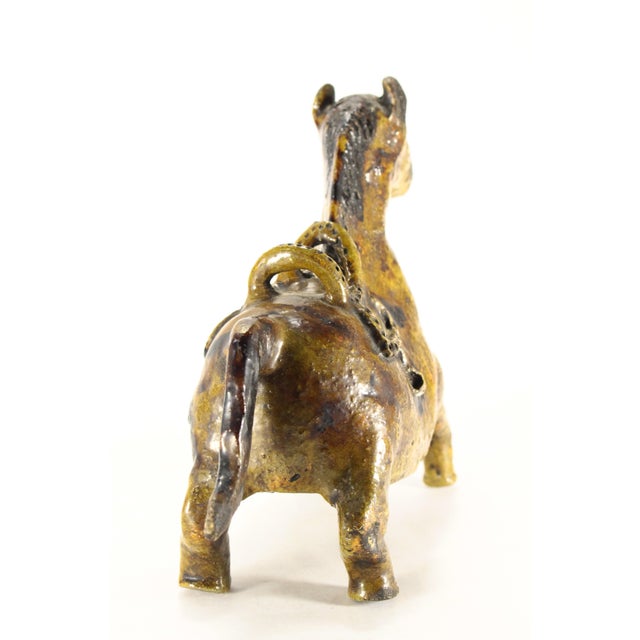 Ceramic Mid 20th C. Earthenware Ceramic Horse Coin Bank, Mexican Barrio De La Luz For Sale - Image 7 of 18