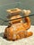 Late 20th Century Vintage Carved Wood Camel Glass Table For Sale - Image 5 of 17