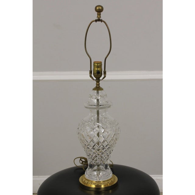 Waterford Crystal Table Lamp with Brass Base For Sale - Image 11 of 11