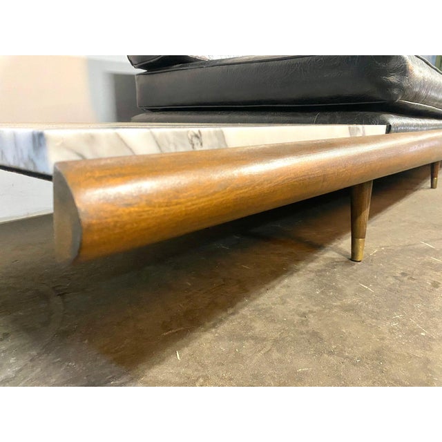 1960s Adrian Pearsall Attributed Daybed in Walnut With Carrera Marble Endtables For Sale - Image 15 of 16