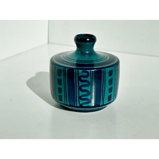 Hand-Thrown Studio Ceramic Vase in Turquoise-Blue Tones by Wilhelm Kagel, Germany, 1960s For Sale - Image 10 of 15