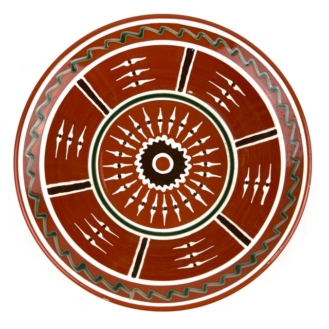 1996 Vintage Hand Thrown H & E Pugh Redware Bowl Signed Southwestern Style Art Pottery For Sale - Image 9 of 9