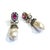 Bochic "Orient" Vintage Ruby, Topaz & White Pearls Earrings - 18K Gold & Silver For Sale In New York - Image 6 of 7