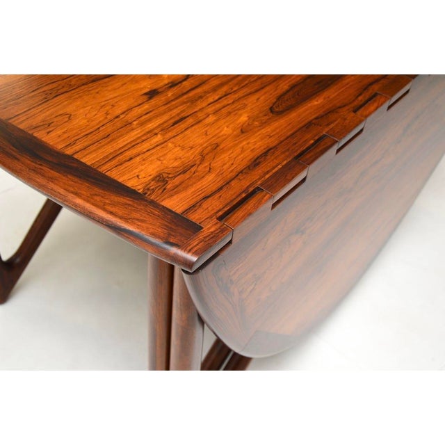 Danish Vintage Gate Leg Dining Table attributed to Niels Koefoed from Koefoeds Hornslet, 1960s For Sale - Image 12 of 13