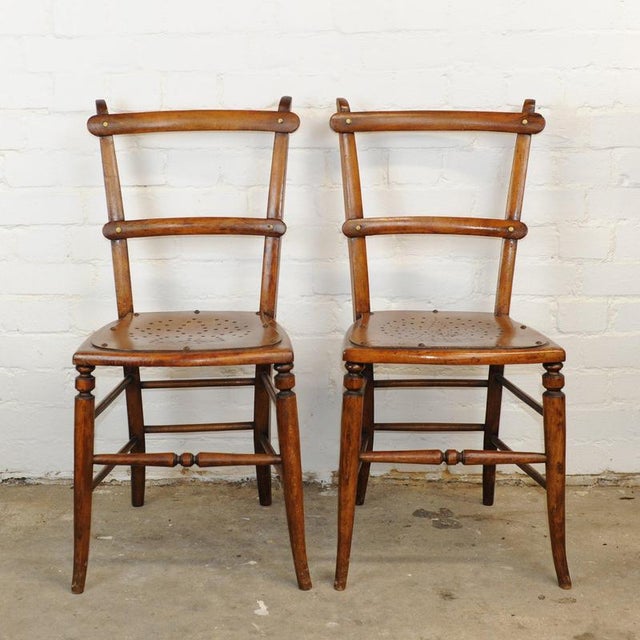 Vintage Punched Seat Dining Chairs in Wood from Luterma, Estonia, Set of 2 For Sale - Image 15 of 15