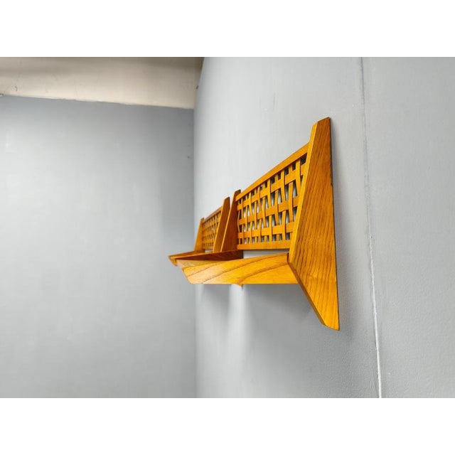 1960s Mid-Century Modern Folding Wall Shelves from Uluv, Czechoslovakia, 1960s, Set of 2 For Sale - Image 5 of 11