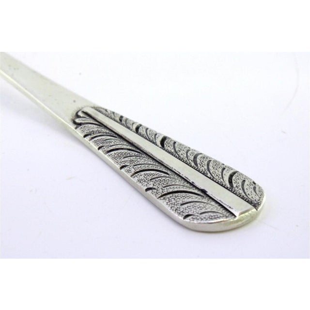 Smooth Silver Soup Ladle with Handle Reliefs For Sale - Image 4 of 8