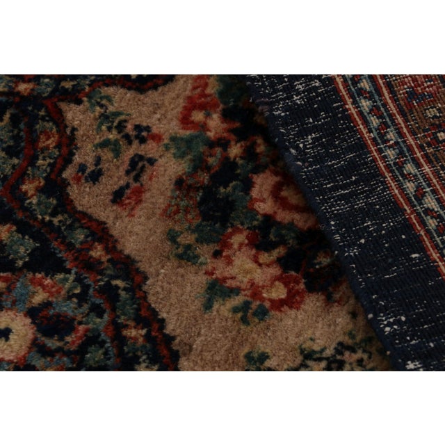 Hand-Knotted Antique Bidjar Rug in Beige Brown and Blue Floral Pattern For Sale - Image 9 of 9