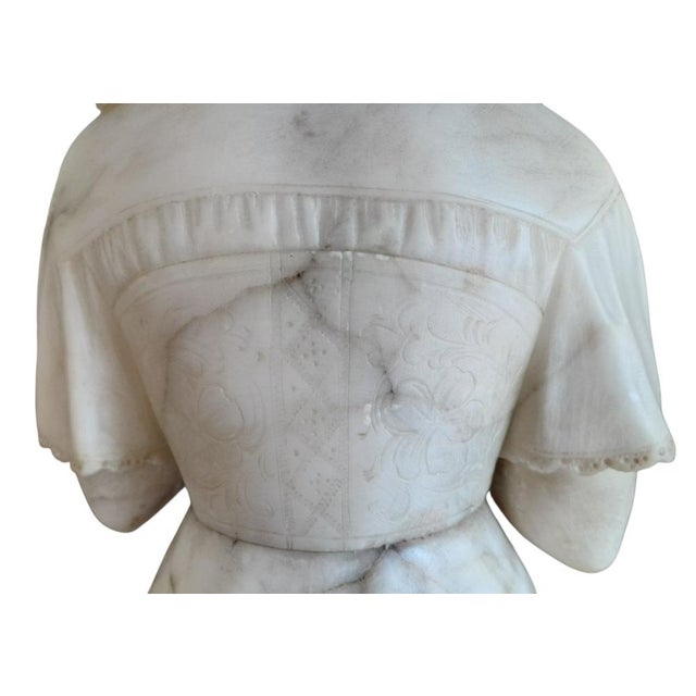 Stone Pugi, Young Embroiderer, 1920s, Alabaster For Sale - Image 7 of 11